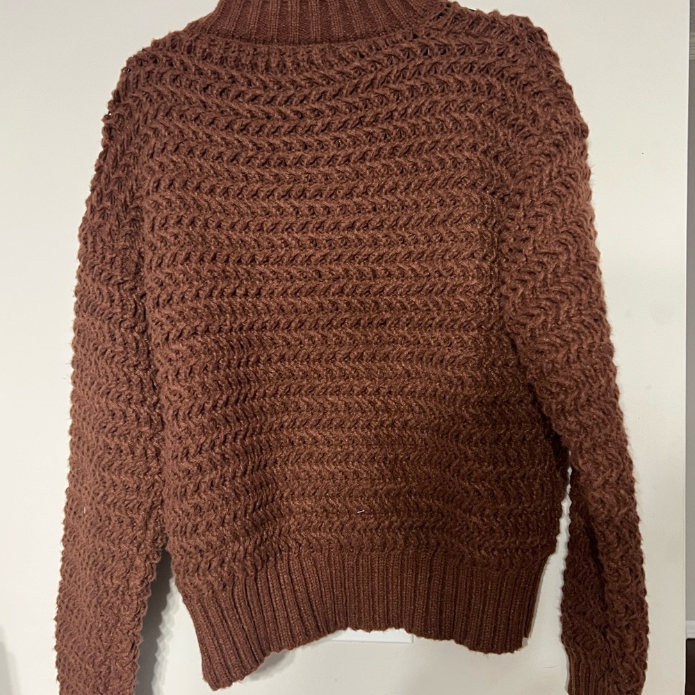 WD.NY Chocolate Knit Sweater with Cream Buttons - Picture 3 of 6